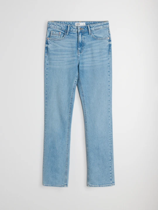 Zdjęcie produktu Sinsay - Jeansy comfort straight z efektem sprania - niebieski