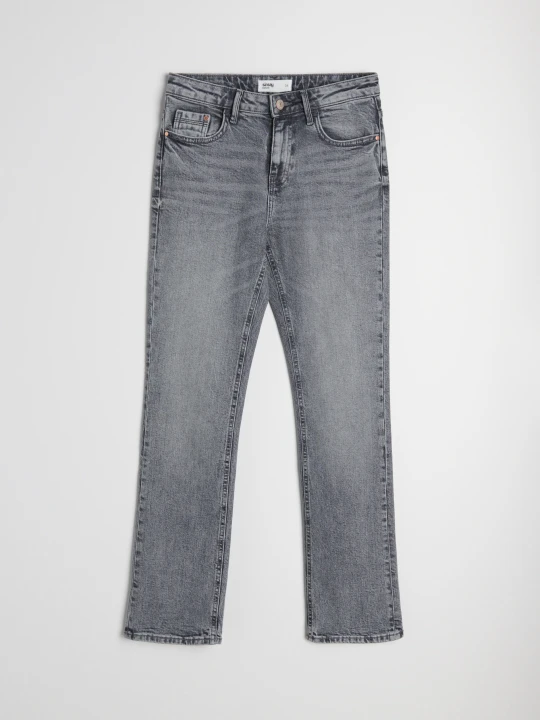 Zdjęcie produktu Sinsay - Jeansy comfort straight z efektem sprania - szary