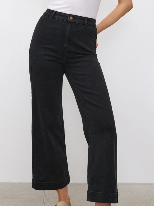 Zdjęcie produktu Sinsay - Jeansy culotte - czarny