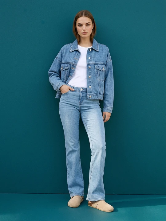 Zdjęcie produktu Sinsay - Jeansy flare low waist - niebieski