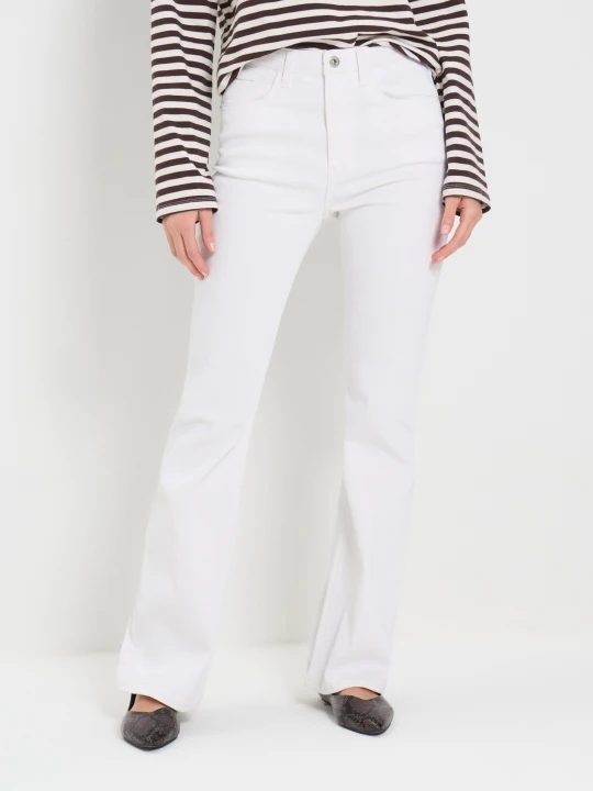 Zdjęcie produktu Sinsay - Jeansy flare mid waist - biały