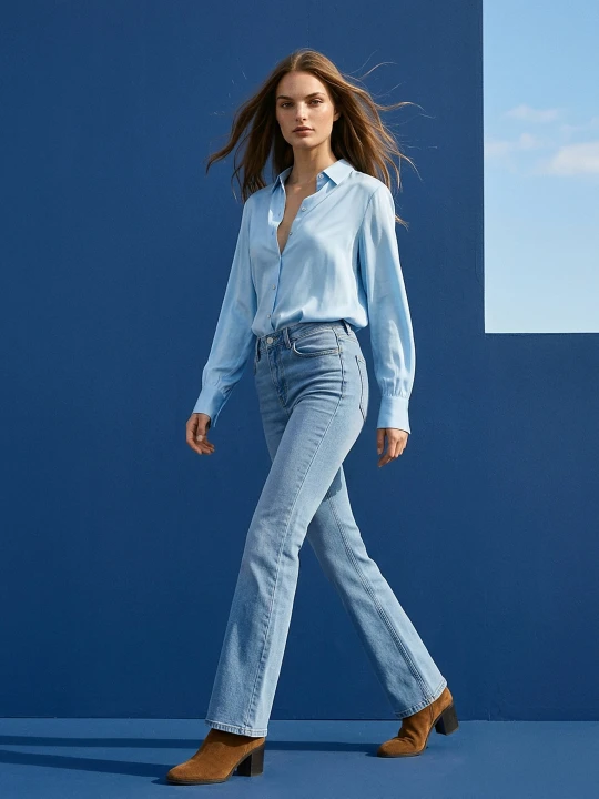 Zdjęcie produktu Sinsay - Jeansy flare mid waist - niebieski