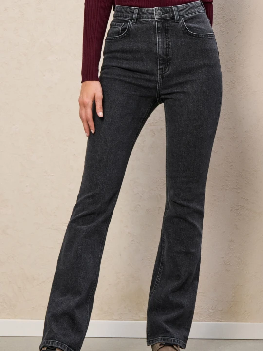 Zdjęcie produktu Sinsay - Jeansy flare mid waist - szary