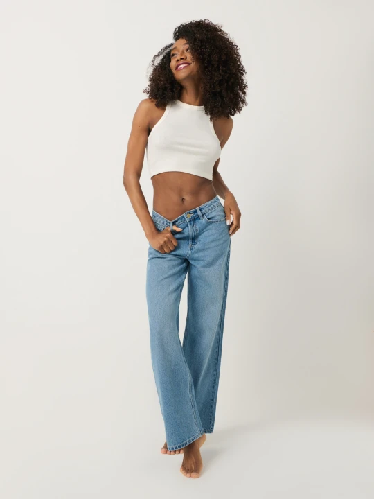 Zdjęcie produktu Sinsay - Jeansy high waist - niebieski