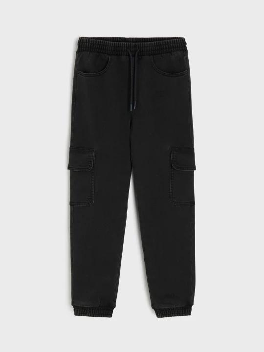Zdjęcie produktu Sinsay - Jeansy jogger cargo - czarny