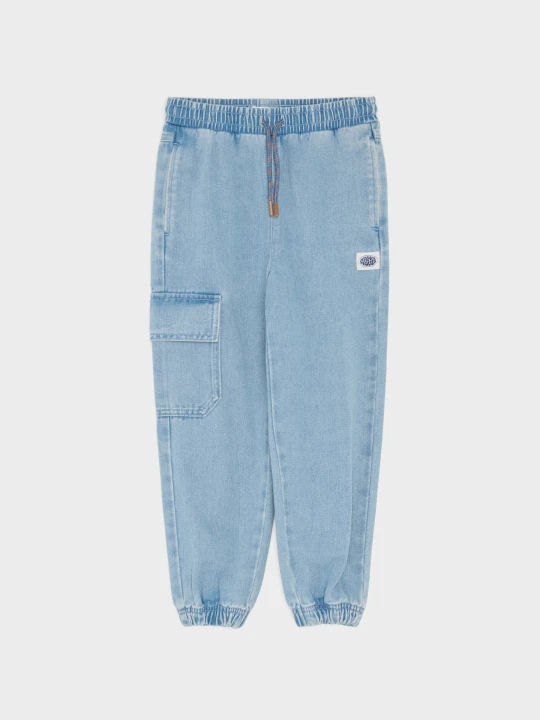 Zdjęcie produktu Sinsay - Jeansy jogger loose z kieszenią cargo - niebieski