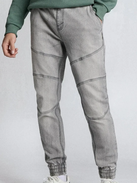 Zdjęcie produktu Sinsay - Jeansy jogger z efektem sprania - szary