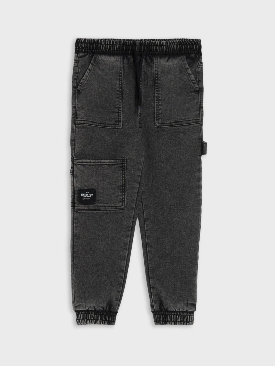 Zdjęcie produktu Sinsay - Jeansy jogger z efektem sprania - szary