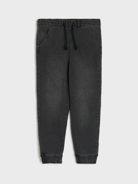 Zdjęcie produktu Sinsay - Jeansy jogger z efektem sprania z domieszką wiskozy - szary