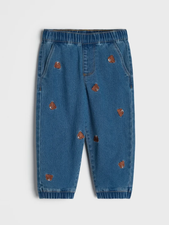 Zdjęcie produktu Sinsay - Jeansy jogger z haftem misiów - Inny