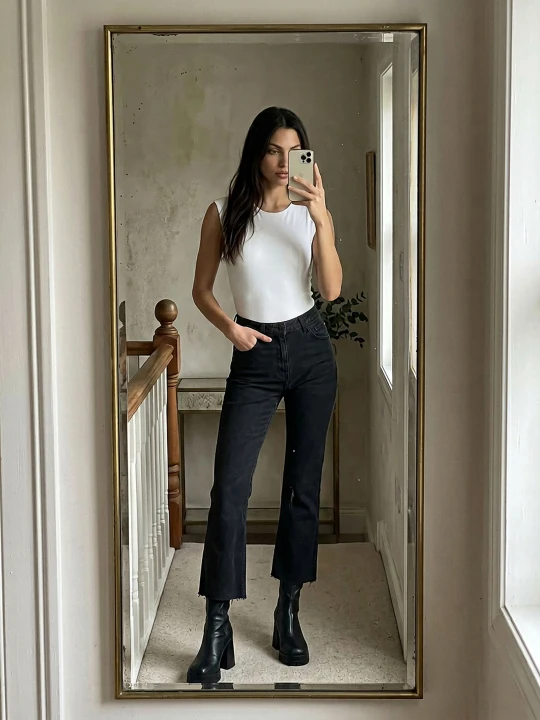 Zdjęcie produktu Sinsay - Jeansy kick flare - czarny