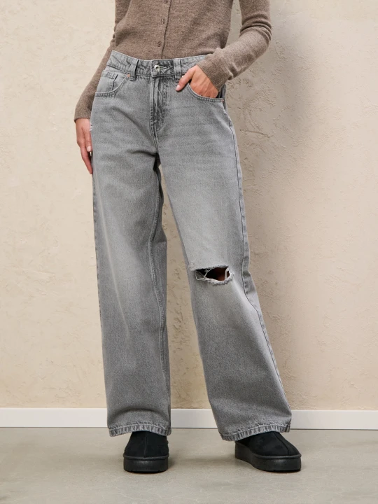 Zdjęcie produktu Sinsay - Jeansy loose fit - szary