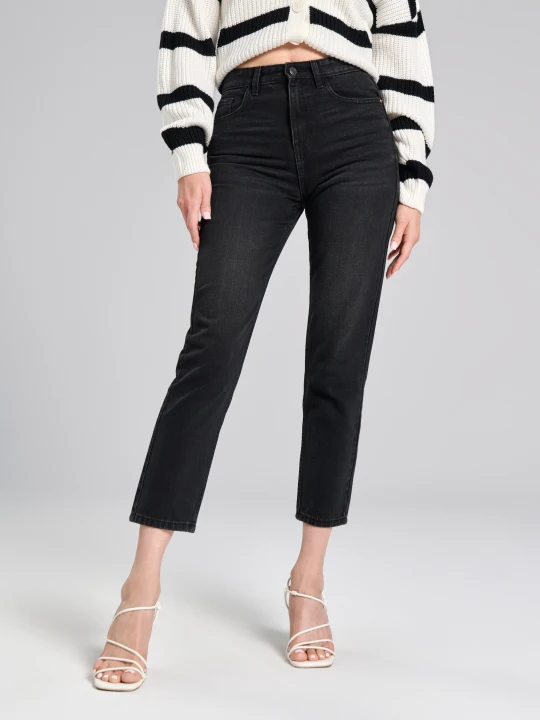 Zdjęcie produktu Sinsay - Jeansy mom fit - czarny