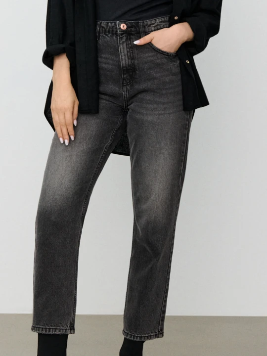 Zdjęcie produktu Sinsay - Jeansy mom fit - szary