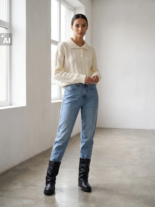 Zdjęcie produktu Sinsay - Jeansy mom fit z efektem sprania - niebieski