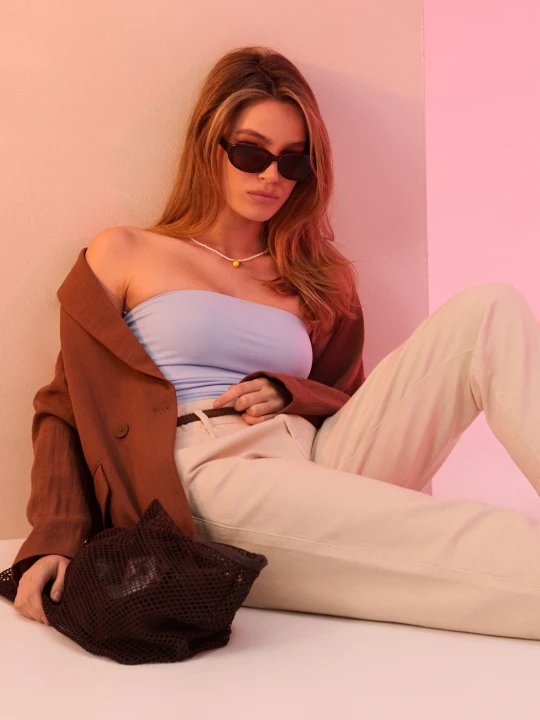 Zdjęcie produktu Sinsay - Jeansy mom paperbag z wysokim stanem - kremowy