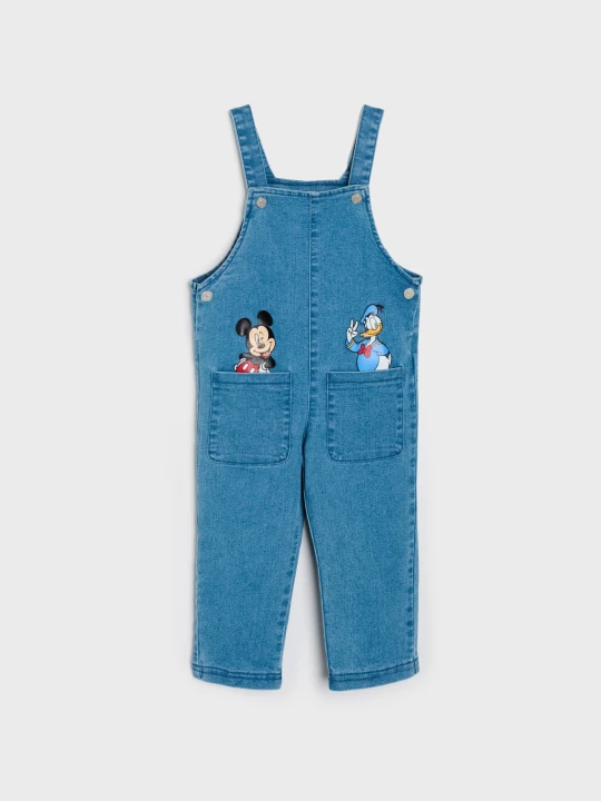 Zdjęcie produktu Sinsay - Jeansy ogrodniczki Mickey and Donald - niebieski