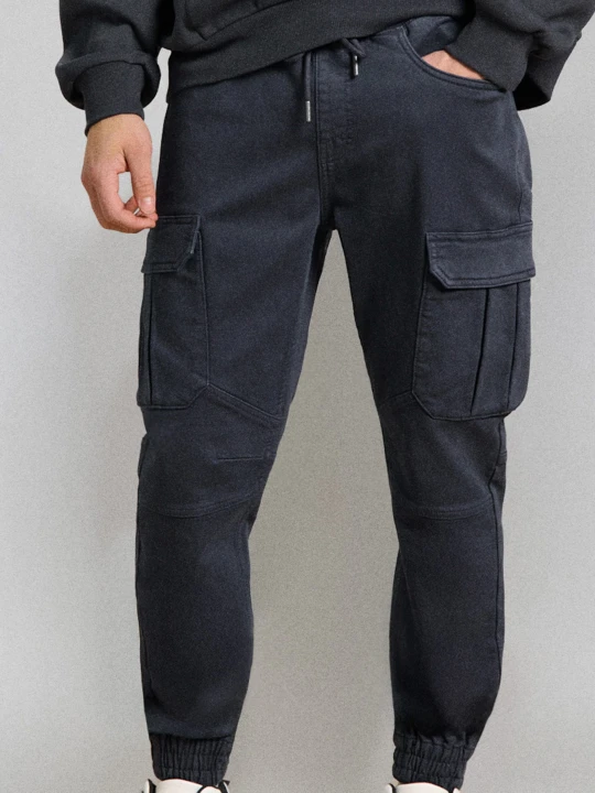 Zdjęcie produktu Sinsay - Jeansy regular jogger cargo - niebieski