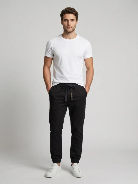 Zdjęcie produktu Sinsay - Jeansy regular jogger z efektem sprania - czarny