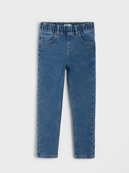 Zdjęcie produktu Sinsay - Jeansy relaxed skinny z domieszką wiskozy - granatowy