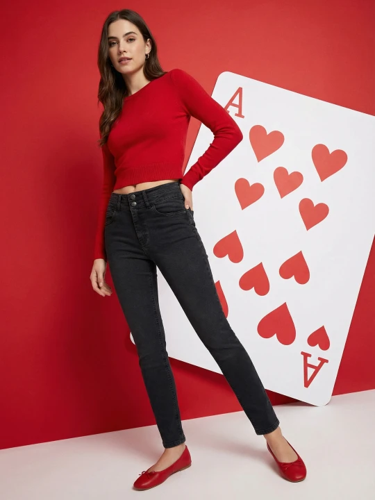Zdjęcie produktu Sinsay - Jeansy skinny - czarny