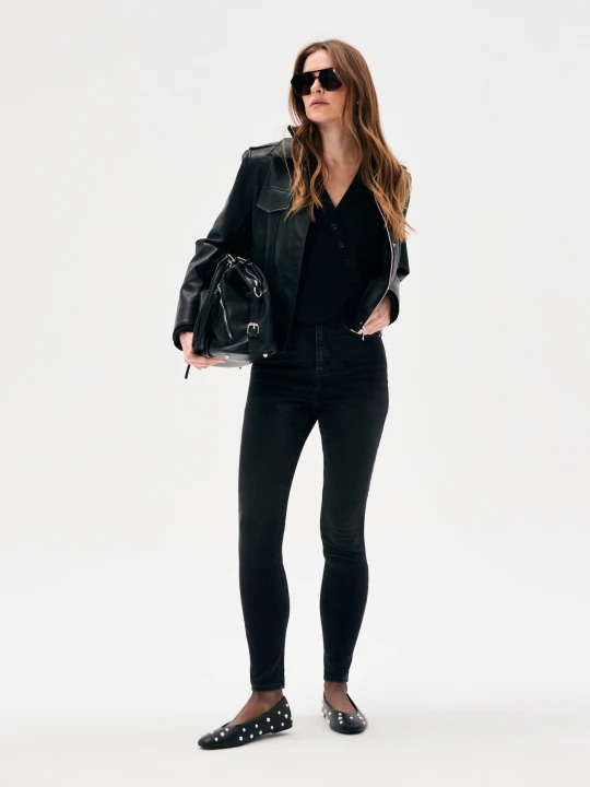 Zdjęcie produktu Sinsay - Jeansy skinny high waist - czarny