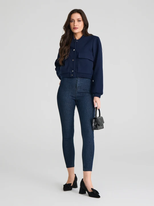 Zdjęcie produktu Sinsay - Jeansy skinny high waist - granatowy