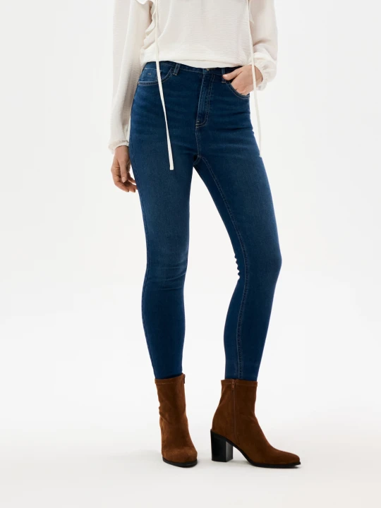 Zdjęcie produktu Sinsay - Jeansy skinny high waist - granatowy