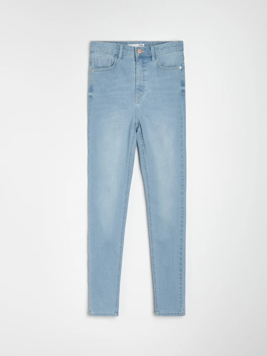 Zdjęcie produktu Sinsay - Jeansy skinny high waist z domieszką wiskozy - niebieski