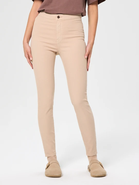 Zdjęcie produktu Sinsay - Jeansy skinny - kremowy