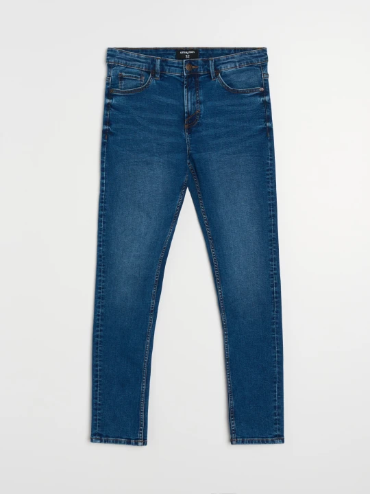 Zdjęcie produktu Sinsay - Jeansy skinny z efektem sprania - granatowy