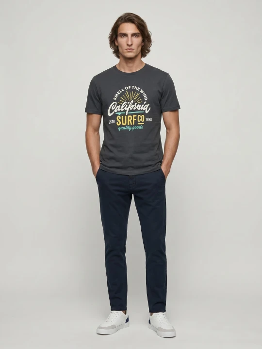 Zdjęcie produktu Sinsay - Jeansy slim fit z efektem sprania - niebieski