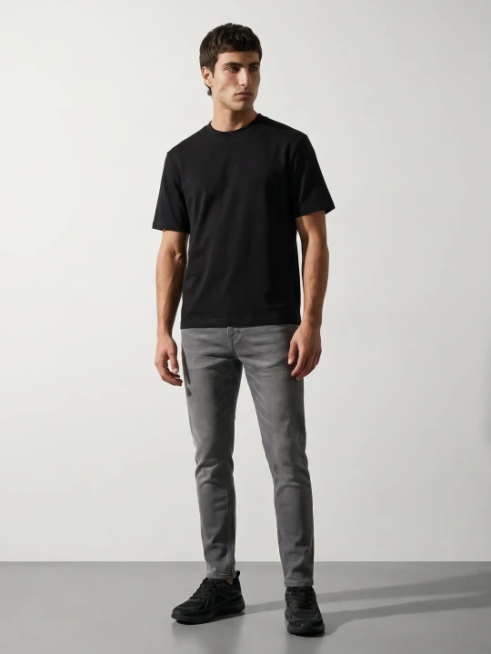 Zdjęcie produktu Sinsay - Jeansy slim fit z efektem sprania - szary