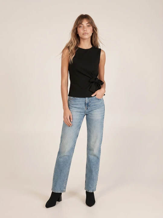 Zdjęcie produktu Sinsay - Jeansy straight comfort ze średnim stanem - niebieski