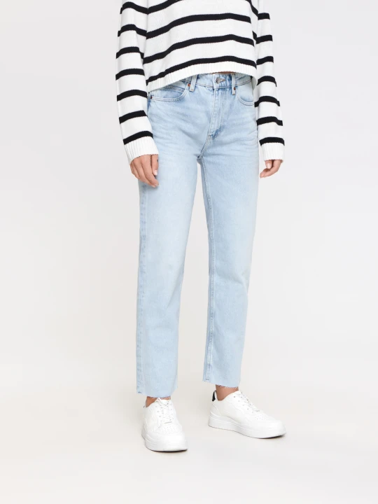 Zdjęcie produktu Sinsay - Jeansy straight high waist - niebieski