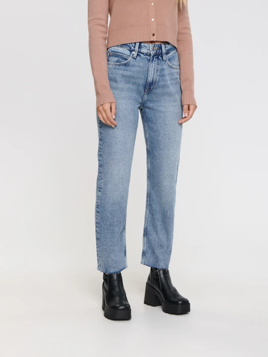 Zdjęcie produktu Sinsay - Jeansy straight high waist - niebieski