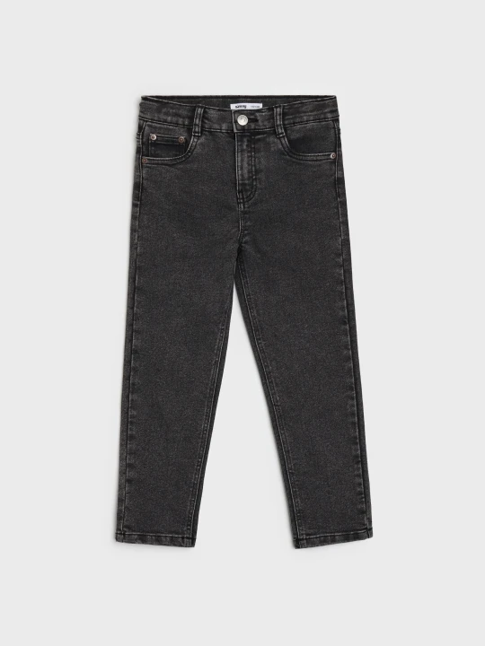 Zdjęcie produktu Sinsay - Jeansy straight leg z efektem sprania - czarny