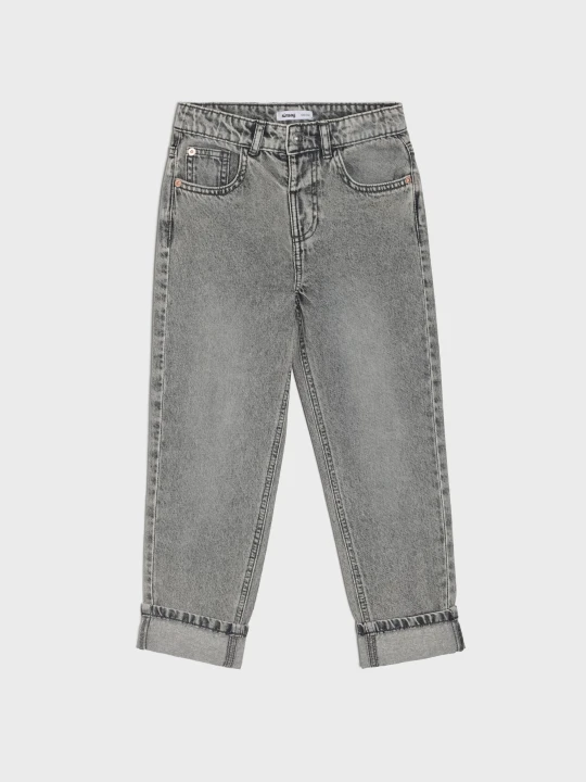 Zdjęcie produktu Sinsay - Jeansy straight leg z regulacją w pasie - szary