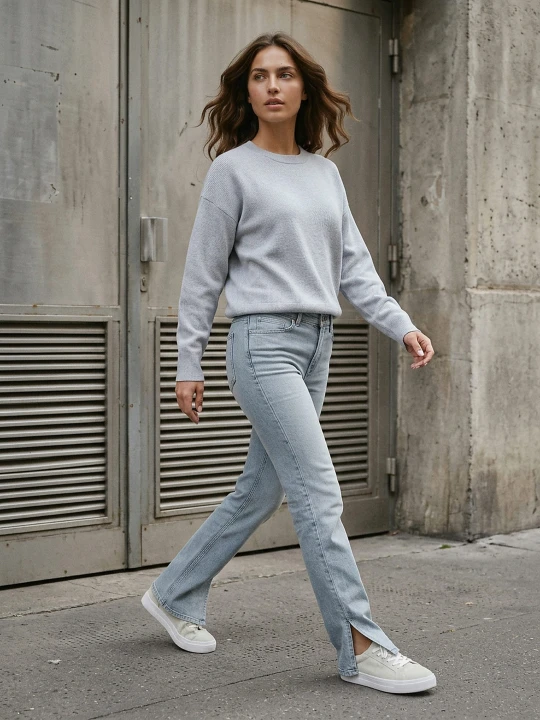 Zdjęcie produktu Sinsay - Jeansy straight mid waist - szary