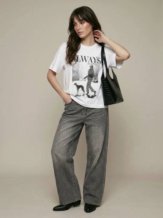 Zdjęcie produktu Sinsay - Jeansy wide leg comfort mid waist - szary