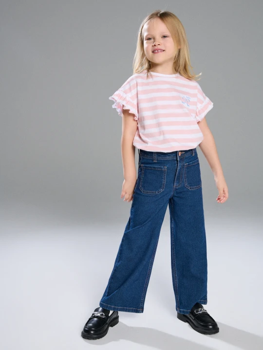 Zdjęcie produktu Sinsay - Jeansy wide leg - granatowy