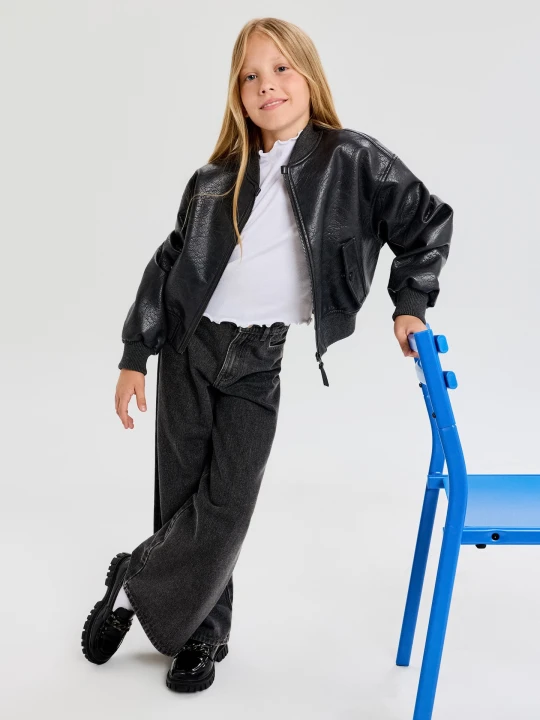 Zdjęcie produktu Sinsay - Jeansy wide leg high waist z ozdobnymi naszywkami na kieszeniach - szary