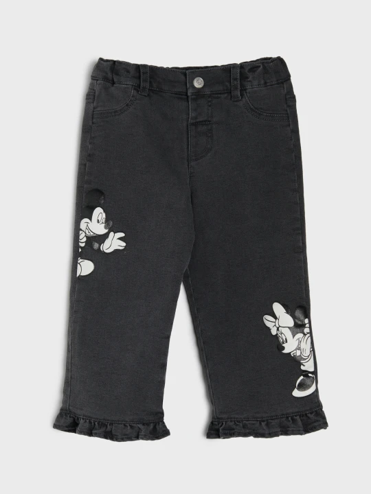 Zdjęcie produktu Sinsay - Jeansy wide leg Mickey and Minnie - szary