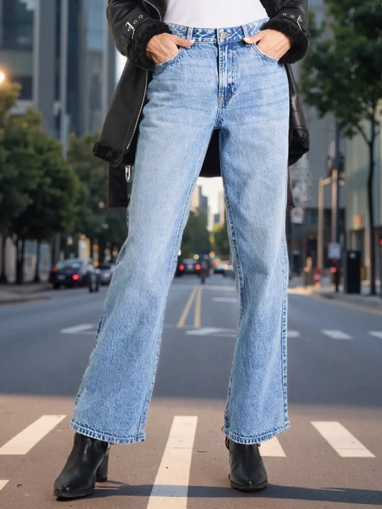 Zdjęcie produktu Sinsay - Jeansy wide leg - niebieski