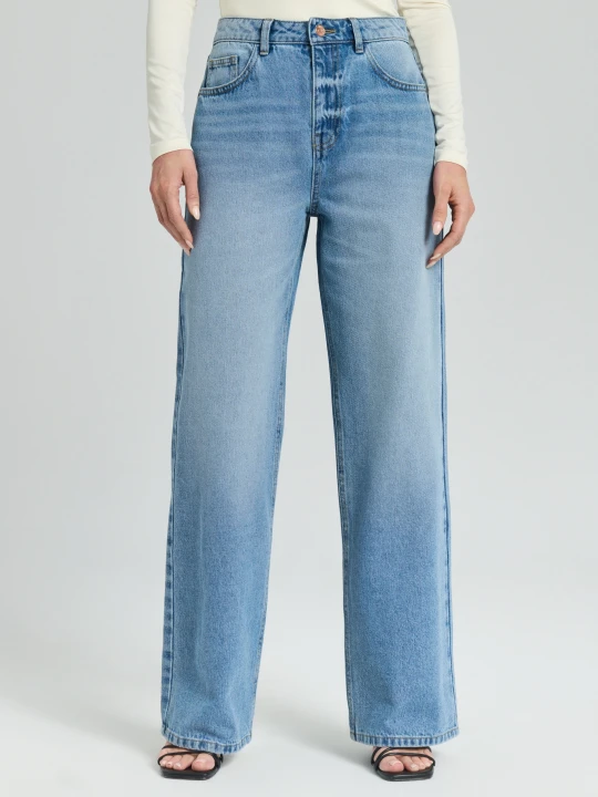 Zdjęcie produktu Sinsay - Jeansy wide leg - niebieski