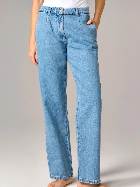 Zdjęcie produktu Sinsay - Jeansy wide leg - niebieski