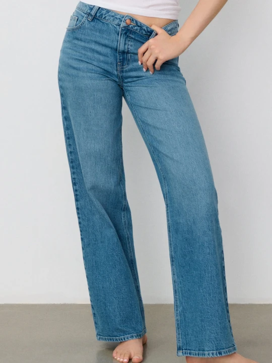 Zdjęcie produktu Sinsay - Jeansy wide leg - niebieski