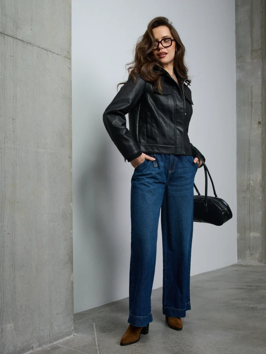 Zdjęcie produktu Sinsay - Jeansy wide leg - niebieski