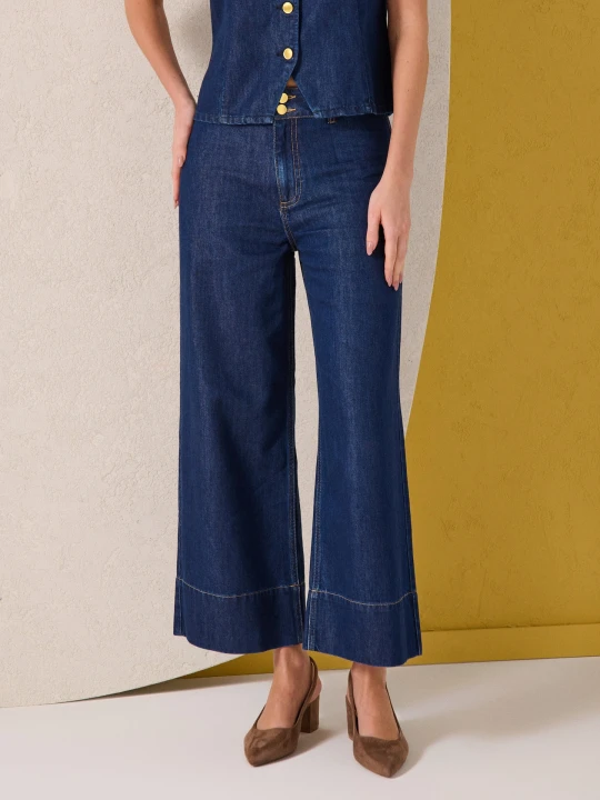 Zdjęcie produktu Sinsay - Jeansy wide leg - niebieski