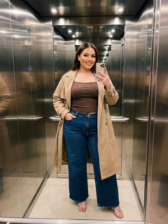 Zdjęcie produktu Sinsay - Jeansy wide leg Plus Size - granatowy